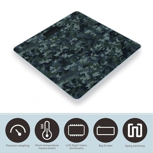 Báscula Digital de Baño con patrón camuflaje y vidrio templado miniatura 3