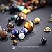 Comelyjewel Black Lava Stone 7 Chakra Bracelets Rock Bead Elastic Natural Stones Gemstones Yoga Beads Bracelets for Men Women Jewelry