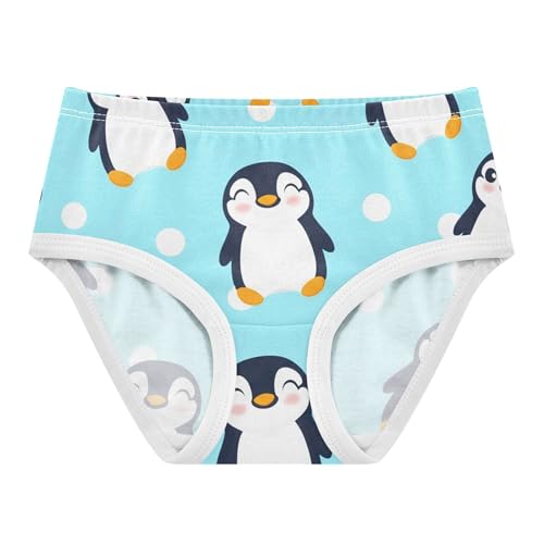 Designer Toddler Girls Underwear 2t Cotton Panties Little Girl Cute Penguins Blue Polka Dots Briefs Kids Undies