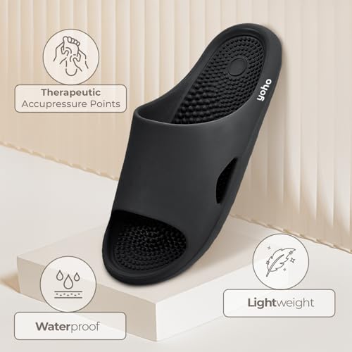 Image of YOHO Nest Sliders for Men | Waterproof Monsoon Footwear & Rainy Sandals | Acupressure Cushioned Slippers
