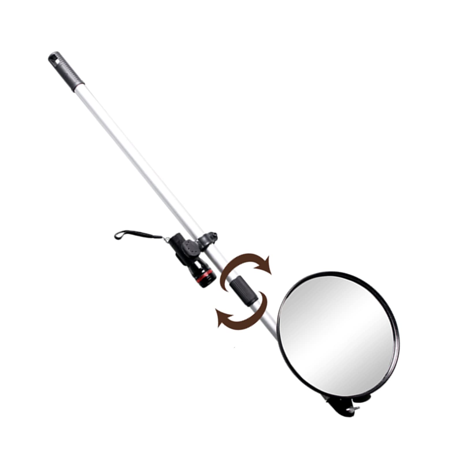 Espejo de inspección Iluminado Plegable, Espejo de inspección de Bolsillo retráctil Redondo con Luces LED - Rotación de 180 Grados para visualización Adicional en ángulos Muertos, vist