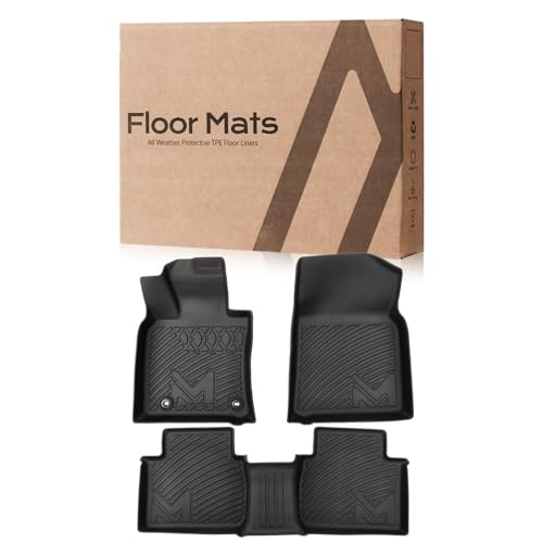 Image of TPE Automotive Floor Mats Custom for 2018-2024 Toyota Camry (Not Fit Hybrid or AWD), All Weather Cover Protection Waterproof Black Floor Liner Front & Rear Row Full Set Car Mats, 3PCS