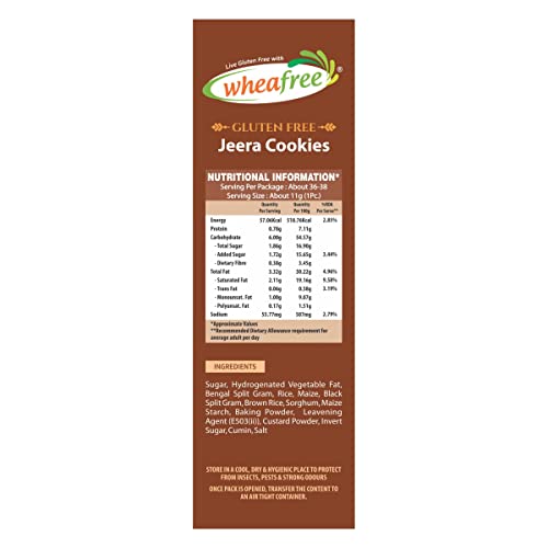 Wheafree Multigrain Gluten-Free Healthy Sweet and Salty (Namkeen) Jeera Biscuits | 400g | Lactose-Free, Vegetarian | Best Tea-Time Snack | Crispy & Crunchy Cookies | Delightful and Wholesome Ingredients