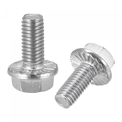 Image of uxcell M8x16mm Hex Serrated Flange Bolts Screws Metric Thread 304 Stainless Steel 5pcs