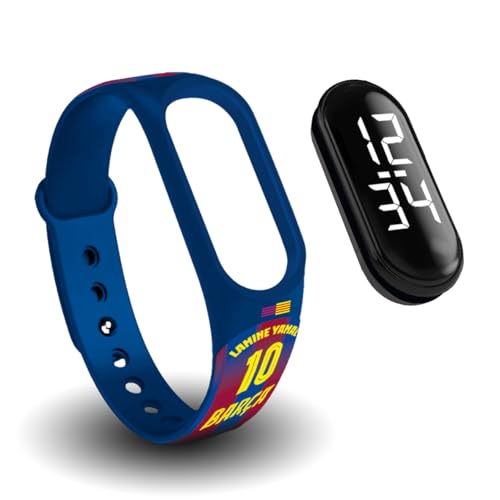 FIT & FUN Pulseira oficial FC Barcelona relógio digital compatível para menino ou menina – hora e data – funciona com pilhas, 10 Lamine Yamal T.25-26, Desportivo