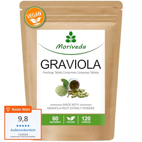 MoriVeda® - Graviola Presslings I Vegano I Extracto de Fruta I 1x 120 Tabletas