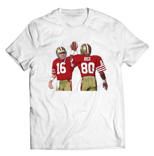 Vintage Quarterback & Wide Receiver Duo Legend T-Shirt - Iconic San Francisco Football Heroes, Joe & Jerry - Classic Sports Memorabilia Apparel Tee