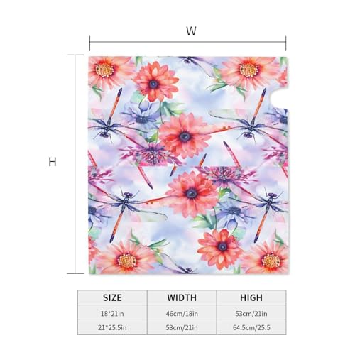 Image of Spring Summer Mailbox Cover Magnetic Watercolor Dragonflies and Flowers Waterproof Mailbox Wraps Post Letter Box Decor 21x18 in