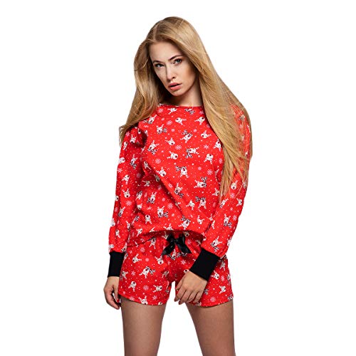 S&SENSIS - Pijama para Mujer, Primavera/Verano, algodón. Rouge Rennes L