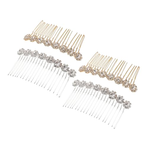 BEBEMOKO 4個点 サイドヘアコーム 花 ダル装飾 ヘア レディース 結婚式用 シ