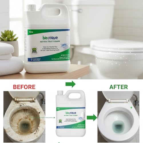Image of Natural Toilet Cleaner 5L with Probiotic and Enzyme Based Formula for Deep Cleaning, Stain and Odor Control, Eco Friendly Bathroom Cleaner with Low Fume Composition for Regular Use