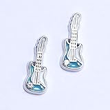 Calvas 20pcs/lot Musical Blue Guitar Floating Charms fit Origami owl Locket F411