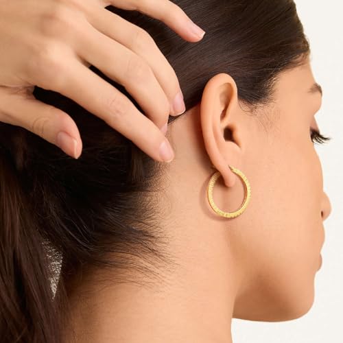 14K Gold Diamond Hoop Earrings for Women 14K Gold Chunky Hoop Earrings Chic Diamond Hoops Earring with 68pcs Cubic Zirconia4