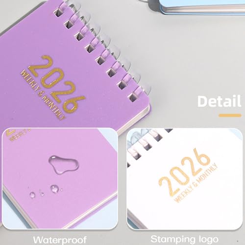 Qyljeiwred Agenda diaria | Calendario diario 2026, tamaño de bolsillo, cuaderno de trabajo A7 suave para notas de campo, reuniones, escuela, universidad, derecho, aula - imagen 8