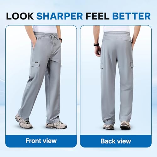 Comforflex - Men's Multi-Pocket Stretch Comfort Outdoor Casual Pants, Overalls, Straight-Leg Men's Casual Pants4