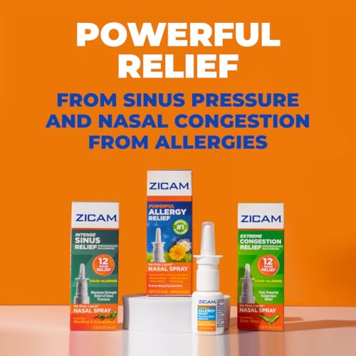 Zicam Intense Sinus Relief Nasal Spray,Transparent Cooling Menthol and Eucalyptus, 0.5 Fl Oz