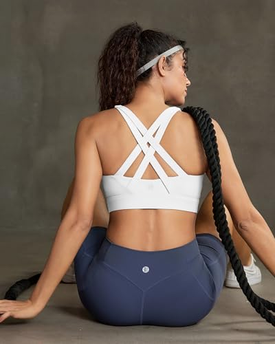 Image of RUNNING GIRL Sports Bra for Women High Support,Strappy Running Supportive High Impact Sports Bras with Sewn in Pads