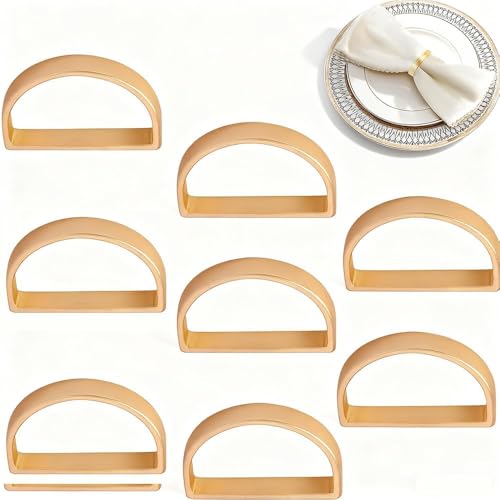 Oiieco 8 Stück Serviettenringe Gold, Serviettenring, Serviettenringe aus Metall, Elegante Serviettenschnallen für Tischdekorationen zu Hochzeiten, Weihnachten Familienessen Abendessen