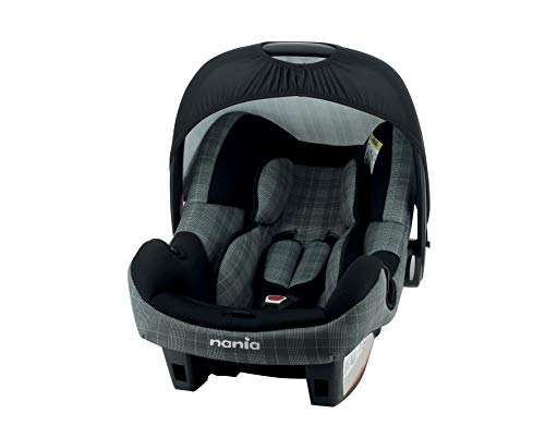 Nania B-ONE Siège Auto, Groupe 0+ (0-13kg), Dos à la Route, Protection Latérale, 4 Etoiles ADAC, Gris (London)