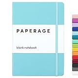 PAPERAGE Blank Journal Notebook, (SkyBlue), 160 Pages, Medium 5.7 inches x 8 inches - 100 gsm Thick Paper, Hardcover