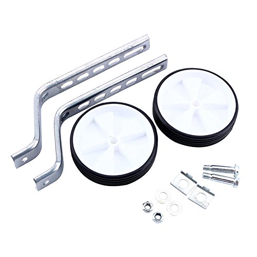 Ruedas de Entrenamiento para Bicicleta de 16 Pulgadas, VBESTLIFE, Ajustables, Acero Aleado y Plástico, Color Blanco miniatura 1