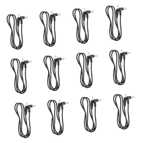 Câble d'alimentation pour pédale de guitare électrique isolant le bruit noir plastique métal 12pcs