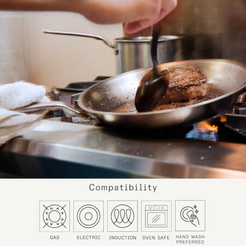 Image of Made In Cookware - 2-Piece Stainless Clad Frying Pan Set - 5-Ply Stainless Clad with Stay-Cool Handle - Professional Cookware - Crafted in Italy - Induction Compatible
