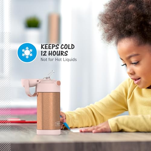 Image of THERMOS FUNTAINER Water Bottle with Straw, 12oz, Rose Gold
