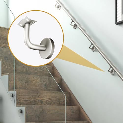 5 Stück Edelstahl Handlaufhalter,Handlauf Wandhalter Handlaufträger,Silber Handlauf Halterung Verwendet für Innen- und Außentreppen Handlaufhalter