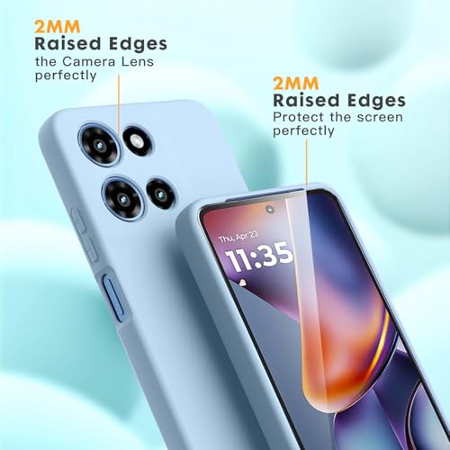 Image of DIZORO Microfiber Candy Case for Motorola G67 Power / G57 Power 5G Smooth Touch Cushion Liquid Soft Silicone Gel Rubber Phone Cases Non-Slip Full Body Protective Shockproof Back Cover -Carolina