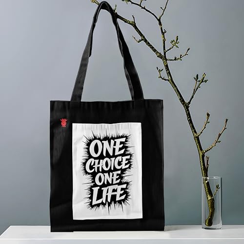 Image of ZORI Black Tote Bag With Pocket Printed Designed Canvas Tote Bags For Women large capacity,Tote bag For Shopping, College, Travel, More Canvas Handbag For Unisex Bag