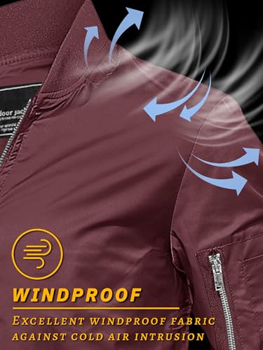 Image of TACVASEN Men's Lightweight Jacket Casual Spring Fall Windbreaker Bomber Zip Up Coat with Pocket