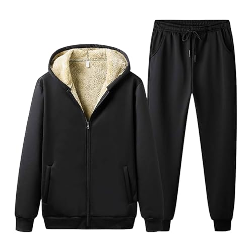 Survêtement d'hiver homme ensemble jogging chaud laine polaire tenue de sport running