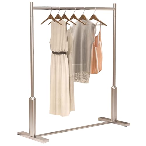 Percheros burro Barra Para Ropa De Acero Inoxidable Para Colgar Ropa, Perchero Resistente Con Carga 136Kg, Estante De Ropa De Gran Capacidad Para Guardar Ropa En El Dormitorio, Plat(Size:120X40X160CM)