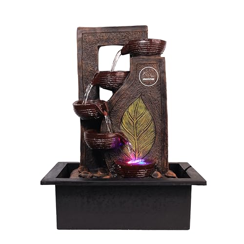 Image of Water Fountain for Home Tabletop Indoor Water Fountain for Living Room Waterfall Fountain Indoor Home Decor Table Top Fountain Waterfall Showpiece Indoor Fountain (Coca-Cola)