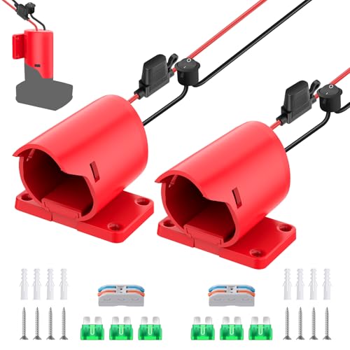 2 Packs 12V Adapter for Power Wheel Adapter Compatible with Milwaukee M12 Battery Power Conversion Kit for Power Tool DIY RC Toy Car Battery Connector with Switch Fuse 12AWG Wire Wire Terminal