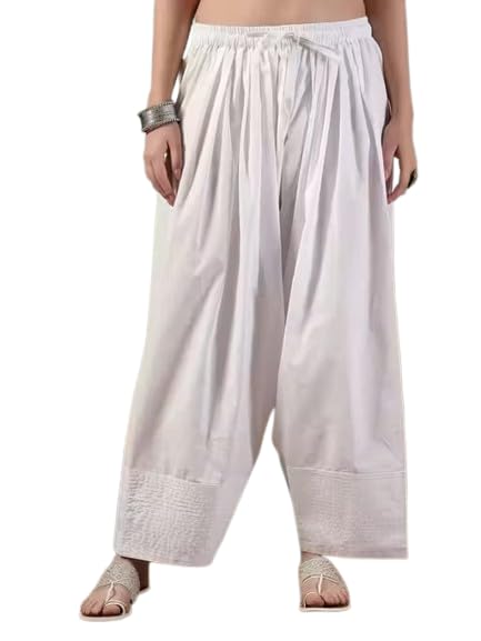 White Cotton Blend Farshi Salwar-picture-30