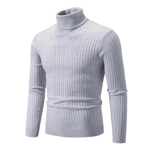 New Men's High Neck Sweater Solid Color Pullover Knitted Warm Casual Turtleneck Sweatwear Woolen Mens Winter Outdoor Tops4