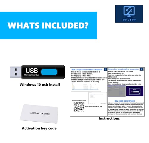 PC-TECH Compatible with Windows 10 Professional 64 Bit USB With Key. Factory fresh, Recover, Repair and Restore. Key code and USB install Included. Fix PC, Laptop and Desktop. Free Technical Support - Image 7