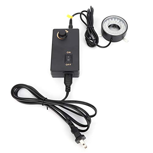 LED Mikroskop Ringlicht, Fydun Mikroskop Kamera Lampe LED Helligkeit Einstellbare Lichtquelle Beleuchtung Ringleuchte mit Adapter für Optische Instrumente Videomikroskopen(EU Plug)