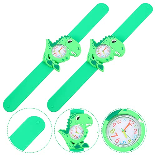 Ukcoco 2Pcs Dinosaurs Slap Cartoon Watches Design For Pattern Kids Wristwatch Children Watch #TOP3