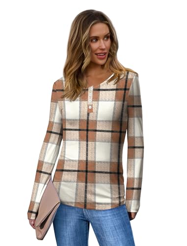 SAMPEEL Womens Long Sleeve Henley Shirts Slim Fit Tops 2025 Casual Fashion Outfits Basic Trendy T-Shirts Soft Clothing2