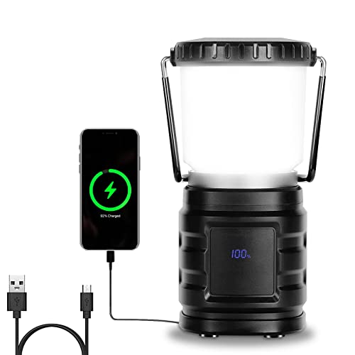 Athradies 8000Mah Camping Lantern Rechargeable Lanterns For Power Outage, 1000Lm, 4 Light Mode, Ip65 Waterproof, Led Camping Lantern For Emergency, Hurricane Supplies, Home, Black #TOP1