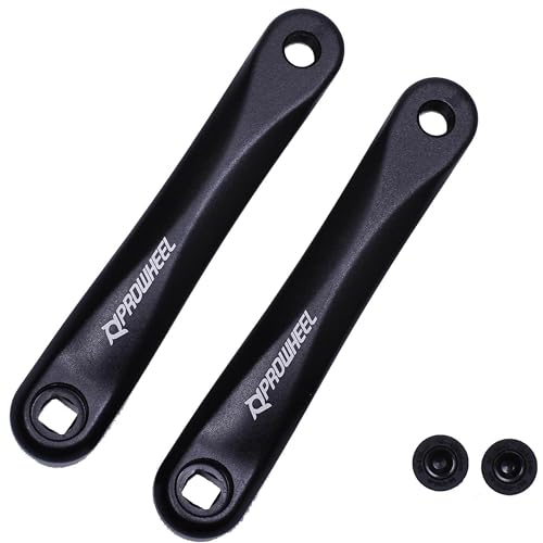 Prowheel Un par de bielas de Bicicleta Disponible en Agujero Cuadrado, aleación 6061 Negro de 152 mm/160 mm/165 mm/170 mm/175 mm para Bicicleta eléctrica