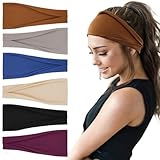 YONUF Fashion Headbands For Women Wide Headband Yoga Workout Head Bands Hair Accessories Band 6 Pack