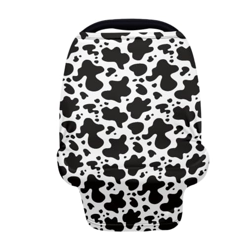Image of Cow Print Car Seat Covers for Babies, Nursing Breastfeeding Cover