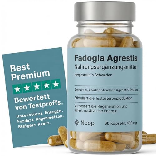 NOOP Fadogia Agrestis hochdosiert Alternative zu Tongkat Ali Kapseln oder Turkesterone Natürliches Supplement für Männer und Frauen vegan & laborgetestet Made in Schweden 400 mg und 60 Kapseln