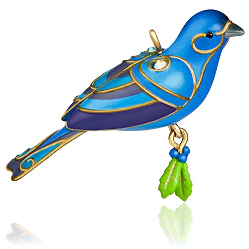 Hallmark QXM8527 Bunting Bird Miniature Ornament, Blue