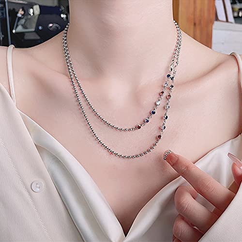 Collier perlé argent et zircon coloré | Bijou empilable élégant - 3