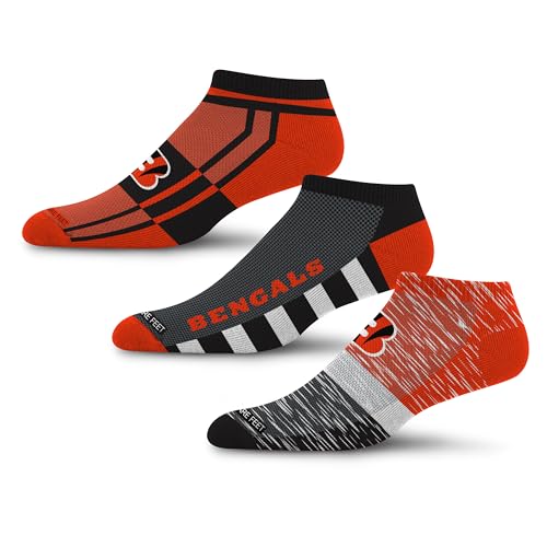 For Bare Feet NFL CINCINNATI BENGALS Stripe Stack 3 Pack